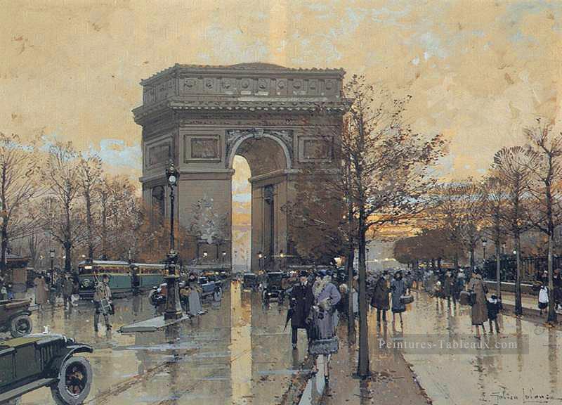 La gouache parisienne de l’Arc de Triomphe Paris Eugène Galien Laloue Peintures à l'huile